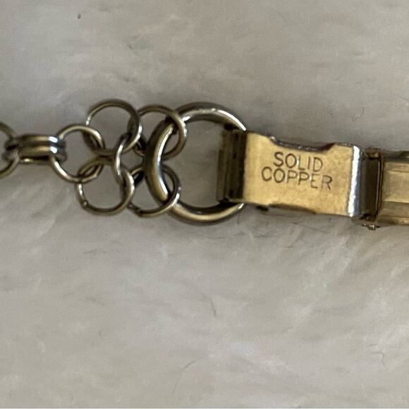 15” Clasp Marked Solid Copper Chandelier Necklace Hematite stones - Picture 9 of 10